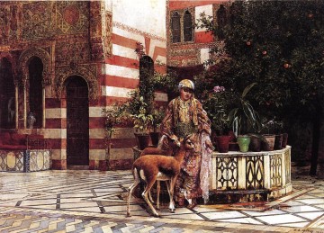 エドウィン・ロード・ウィークス Painting - ムーアの中庭の少女 ペルシャ人 エジプト人 インド人 エドウィン・ロード・ウィーク